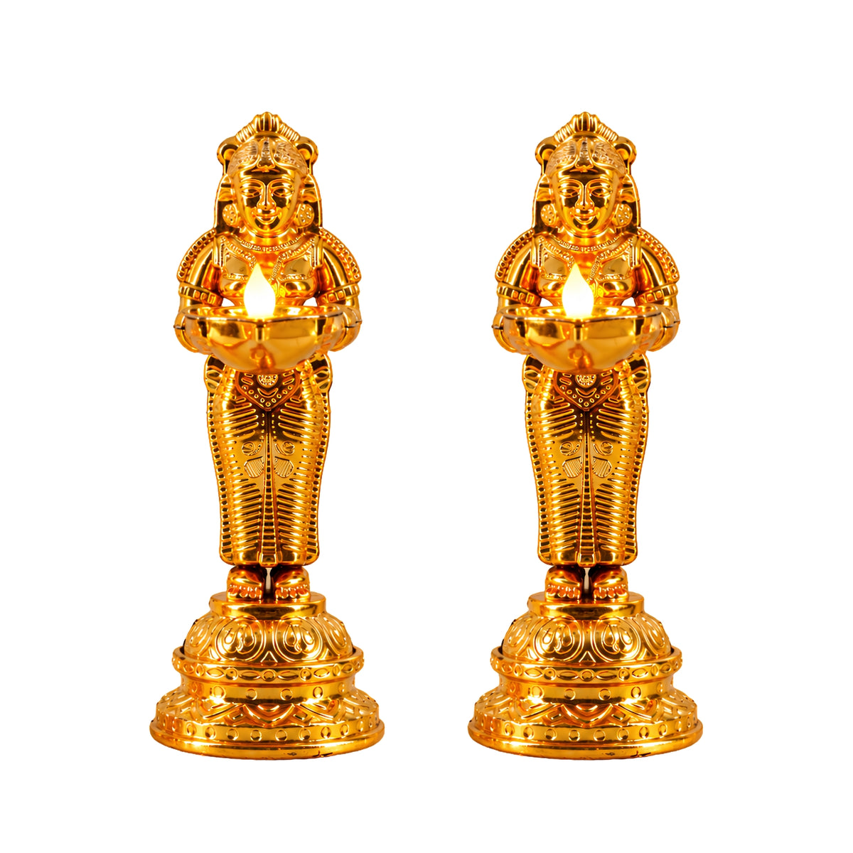 Decorative Golden Statue Welcome Lady Water Sensor Diya By Upharkaro