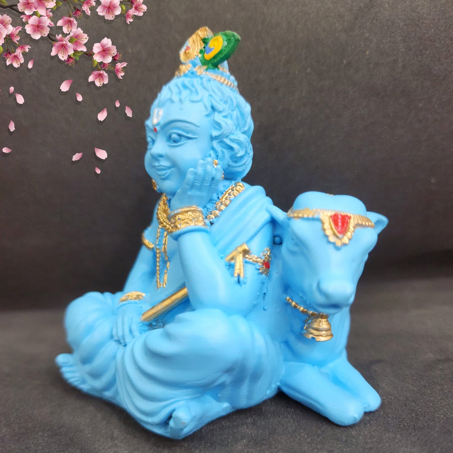 Bal Krishna with Cow Idol – 29% OFF | Spiritual Murti for Home Decor, Car Dashboard & Puja Mandir by Upharkaro