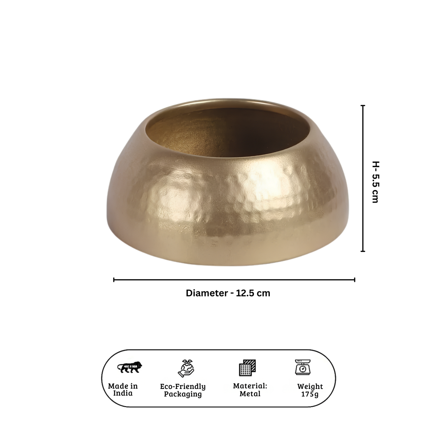 Modern Gold Finish Indoor Plant Pots Set of 2 | Decorative Metal Succulent Planters for Home & Office Decor