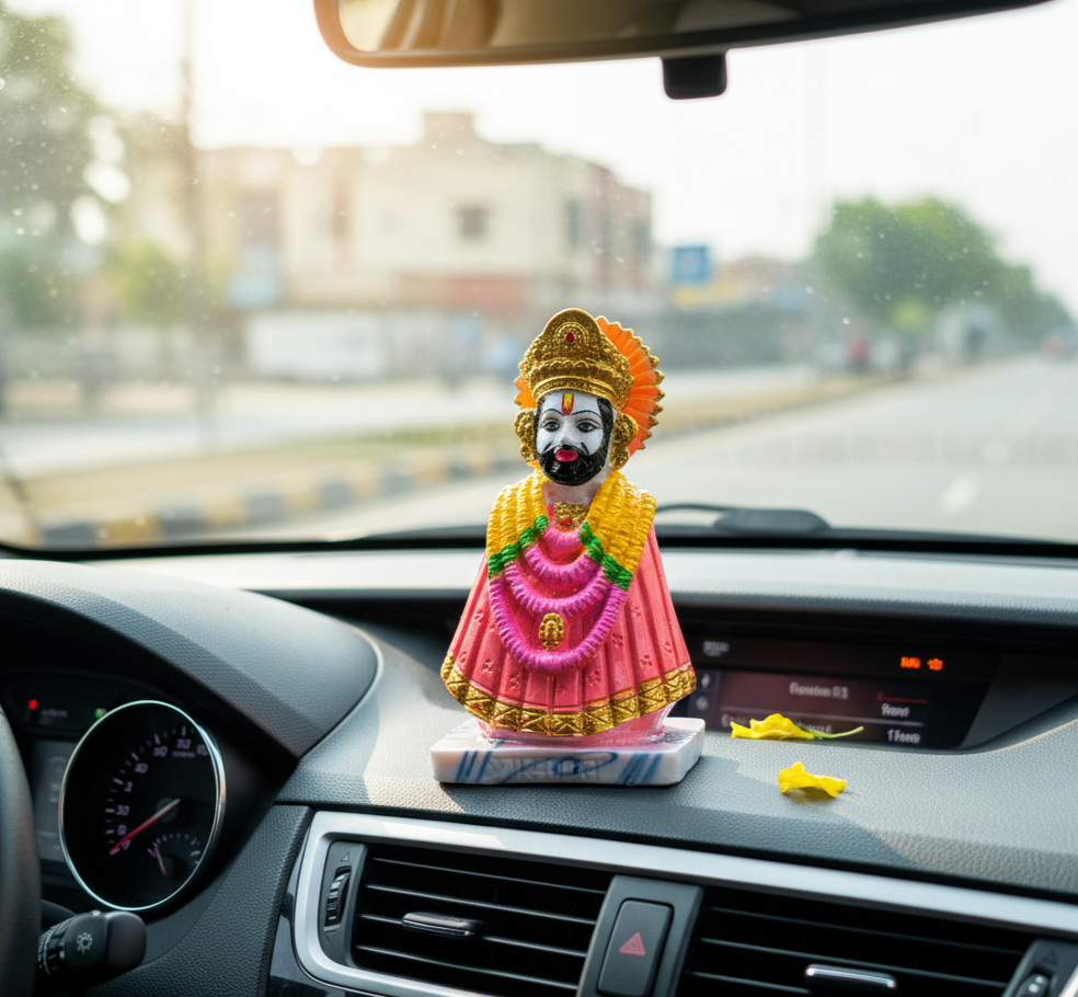 Premium Multicolor Khatu Shyam Ji Murti 5.5 Inch for Car Dashboard & Home Temple & Gifting By Upharkaro