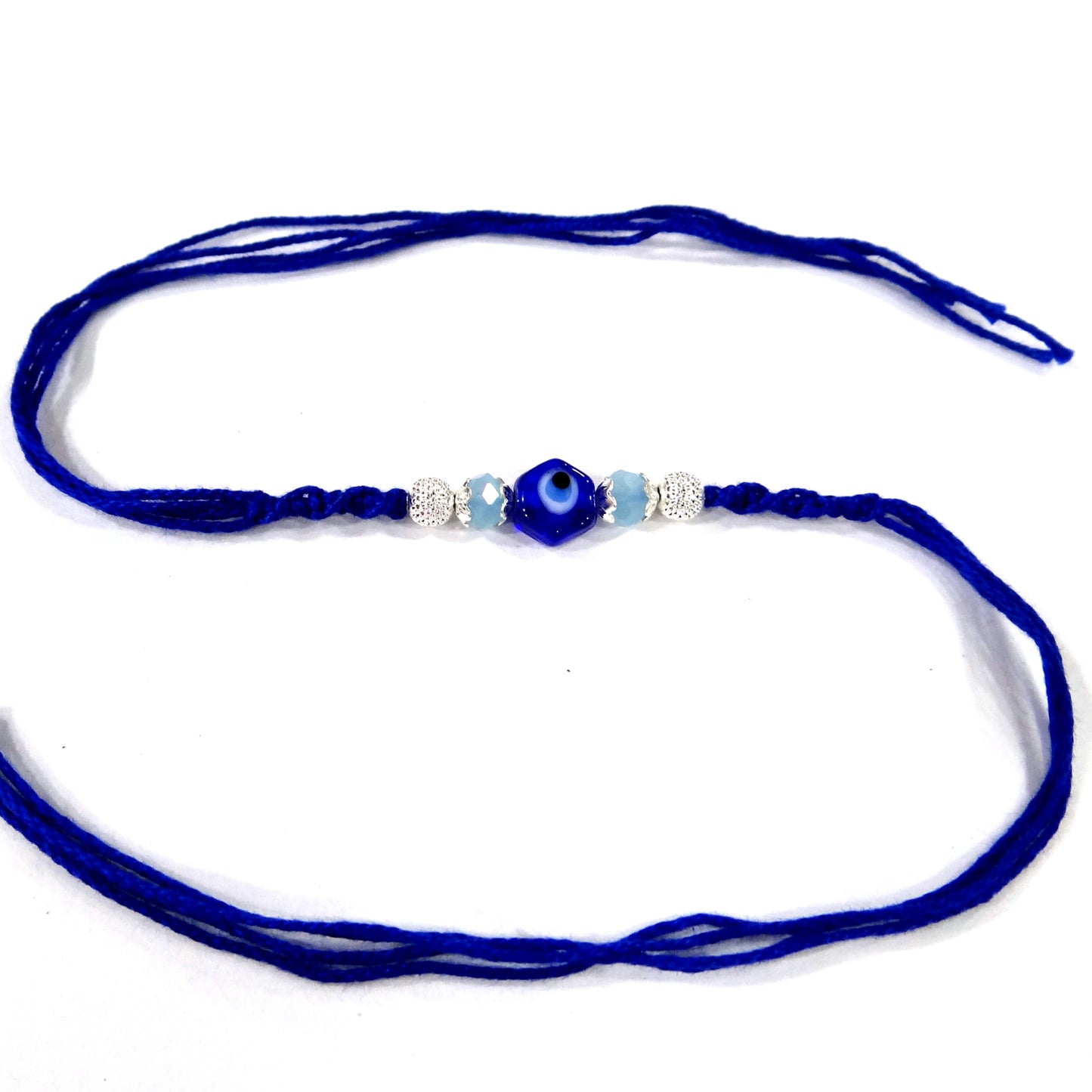 Blue Evil Eye Rakhi with Blue Moli By Upharkaro-Upharkaro