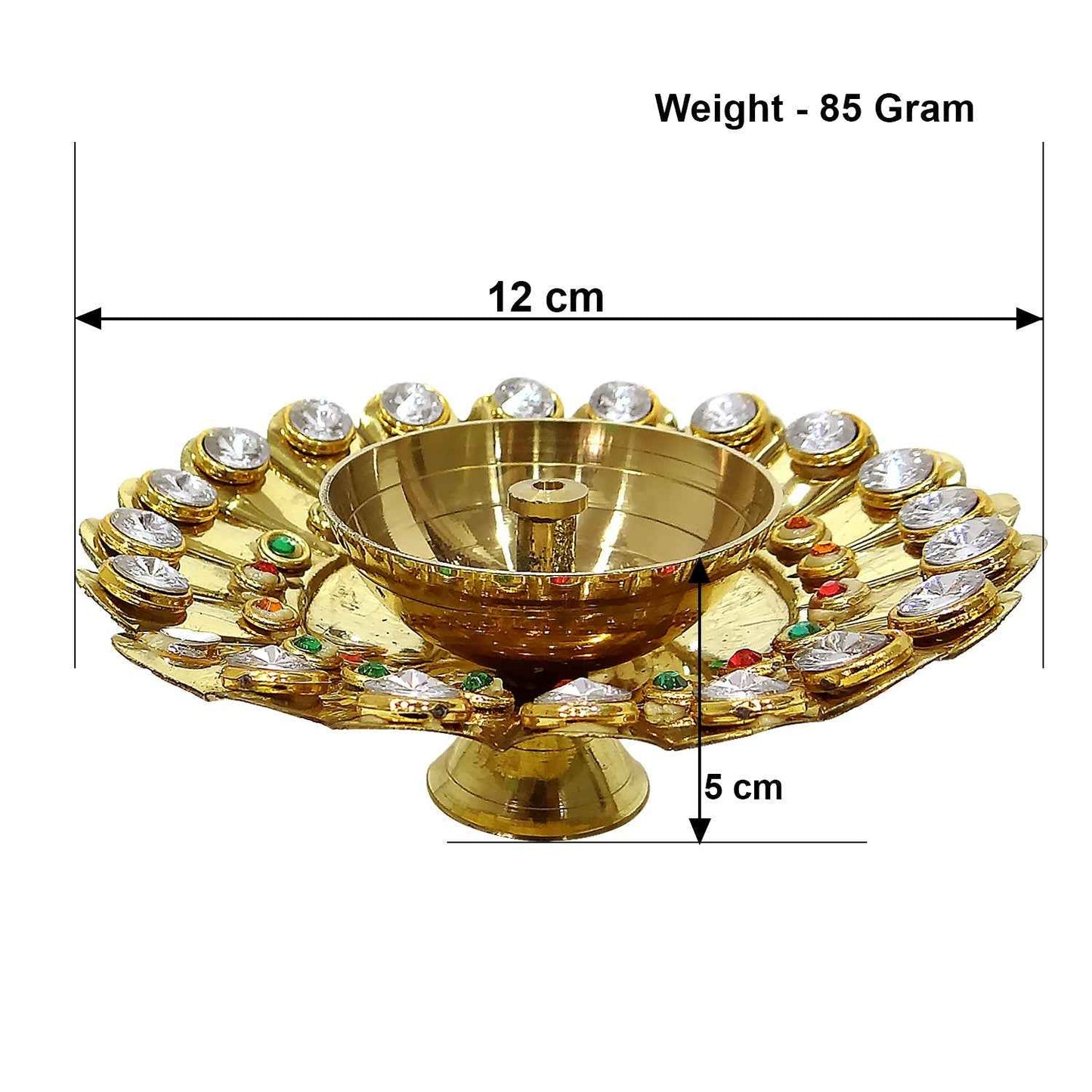 Golden Brass Puja Diya with Elegant Finish β Traditional Deepak for Aarti & Mandir by Upharkaro-Upharkaro