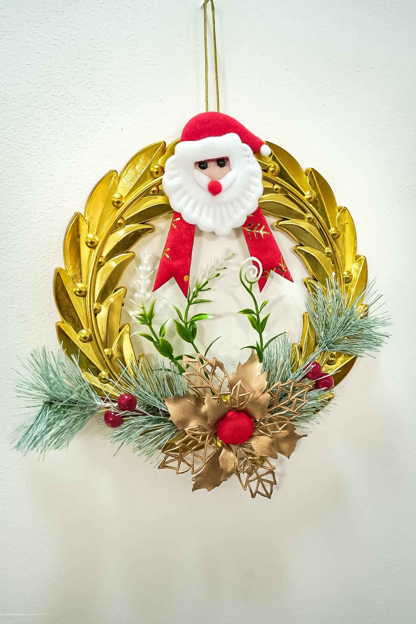 Golden Christmas Wreath Wall Hanging/Decoration for Christmas-Upharkaro