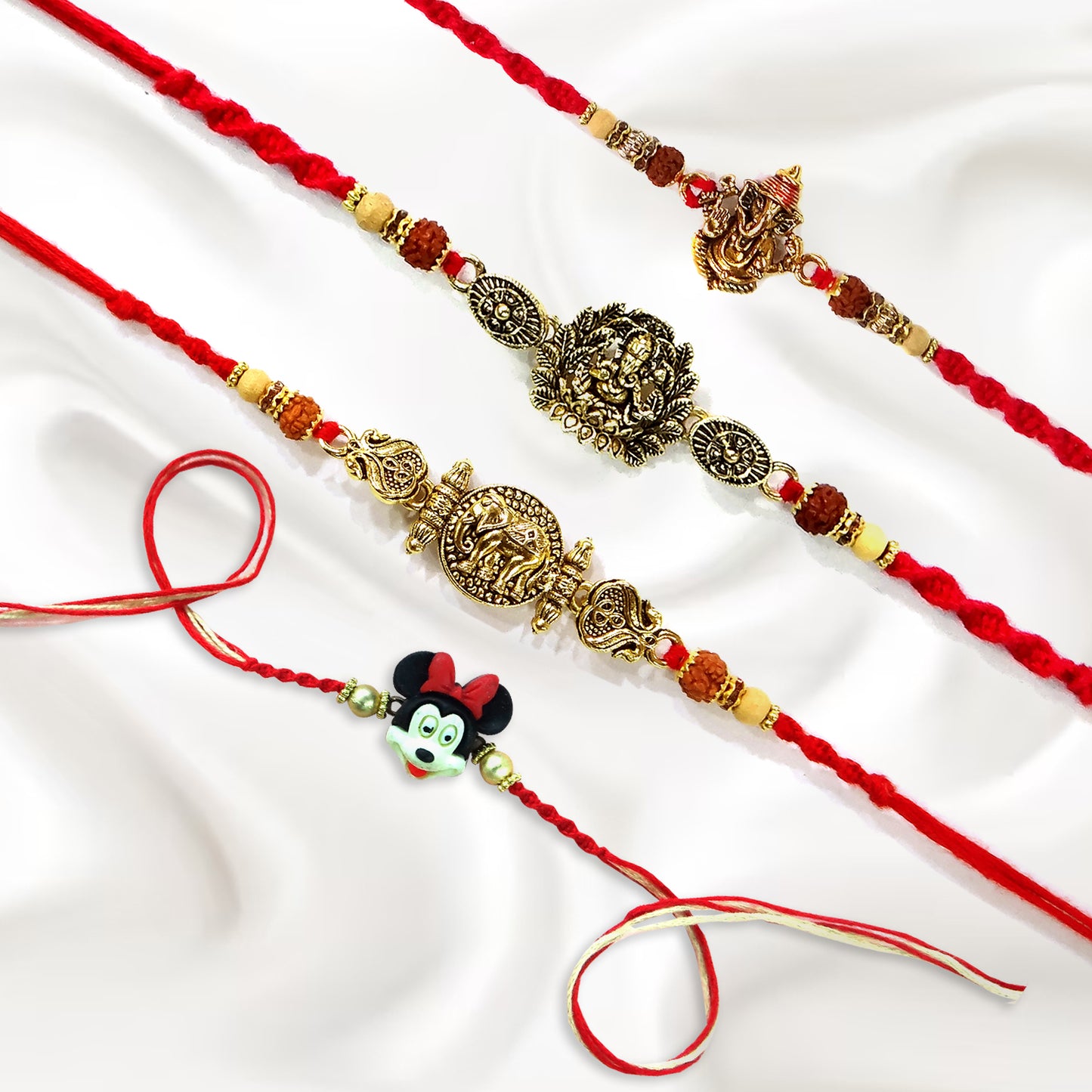 Premium Ganesh Rudraksha & Kids Rakhi Combo Set of 4 for Brothers | 69% Off | Upharkaro-Upharkaro