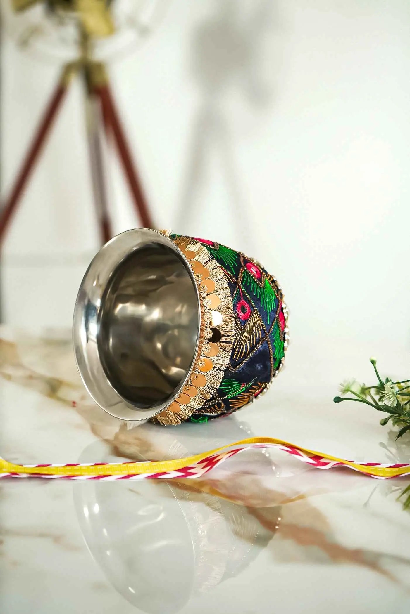 Embroidery Work Design Decorative Handicraft Pooja Lota-Upharkaro