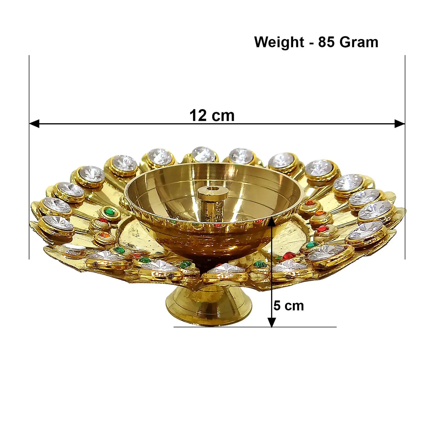 Golden Brass Puja Diya with Elegant Finish β Traditional Deepak for Aarti & Mandir by Upharkaro Upharkaro