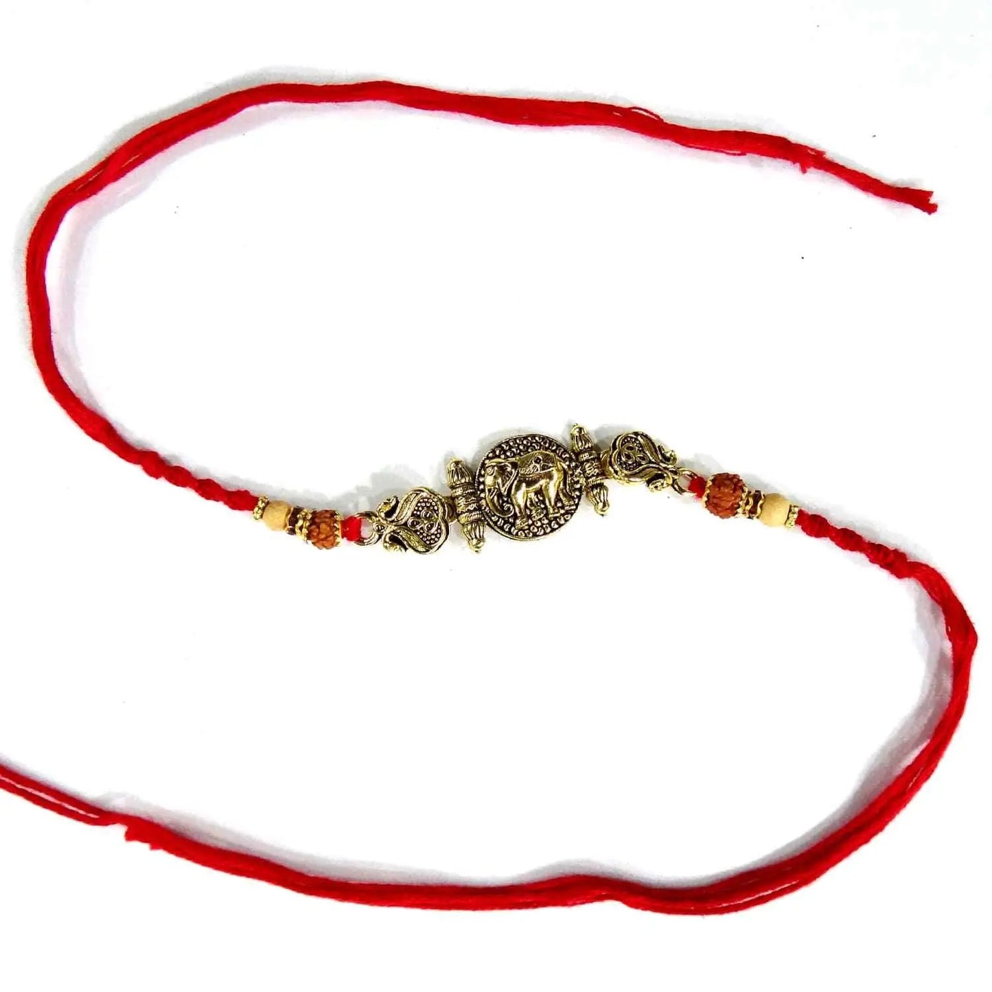Golden Unique Fancy Rakhi for Brother – Handcrafted Rakhi with Premium Finish by Upharkaro-Upharkaro