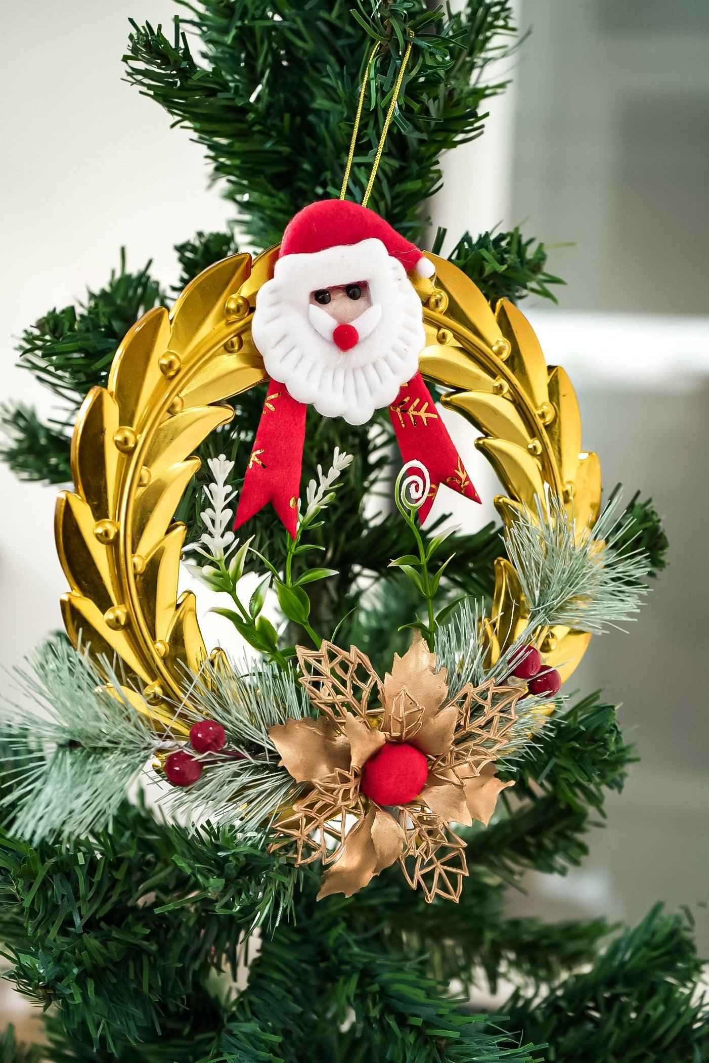 Golden Christmas Wreath Wall Hanging/Decoration for Christmas-Upharkaro