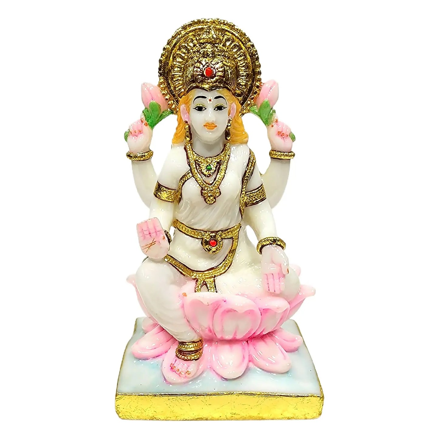 Laxmi Ganesh Idol Pair – Premium Resin Statue for Home Temple, Office, Diwali Pooja, Gifting – Decorative Showpiece for Mandir & Decor (Golden Finish) Upharkaro