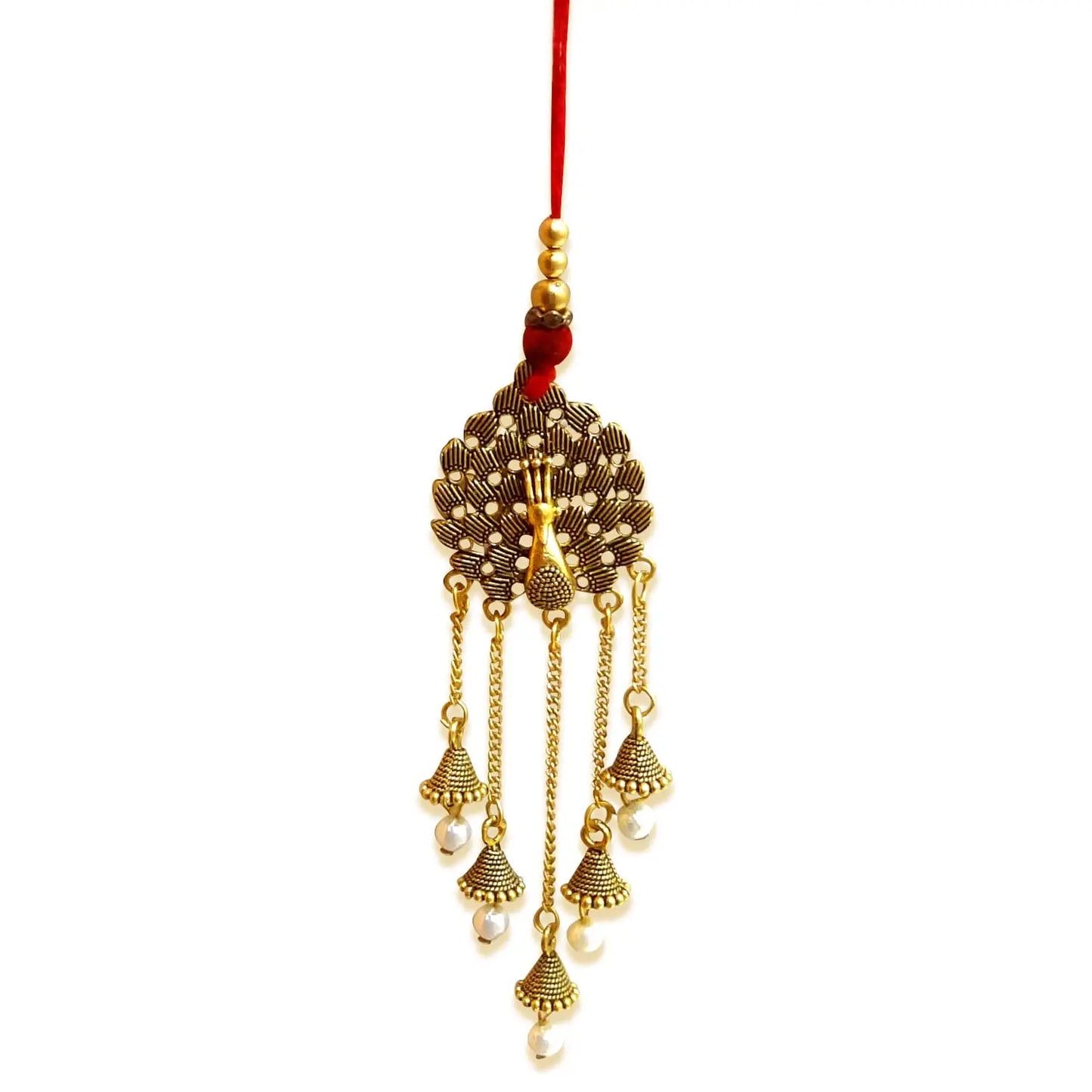 Meenakari Peacock Lumba Rakhi for Bhabhi by Upharkaro โ Traditional Hanging Rakhi with Enamel Work for Raksha Bandhan-Upharkaro
