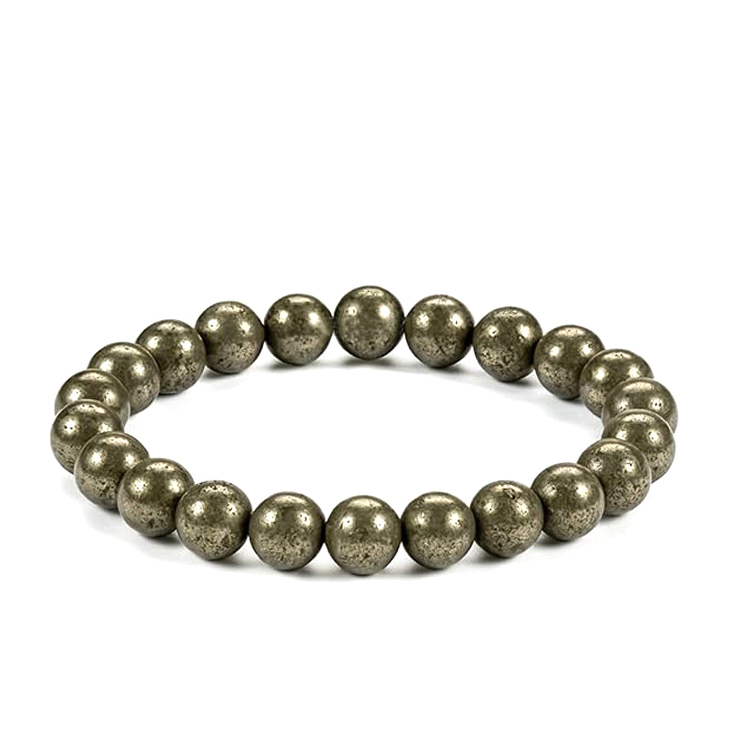 Upharkaro Lab Certified Natural Pyrite Stone Bracelet for Men & Women | Wealth, Prosperity, Success & Positive Energy Crystal Bracelet | Stretchable Healing Gemstone Bead Bracelet