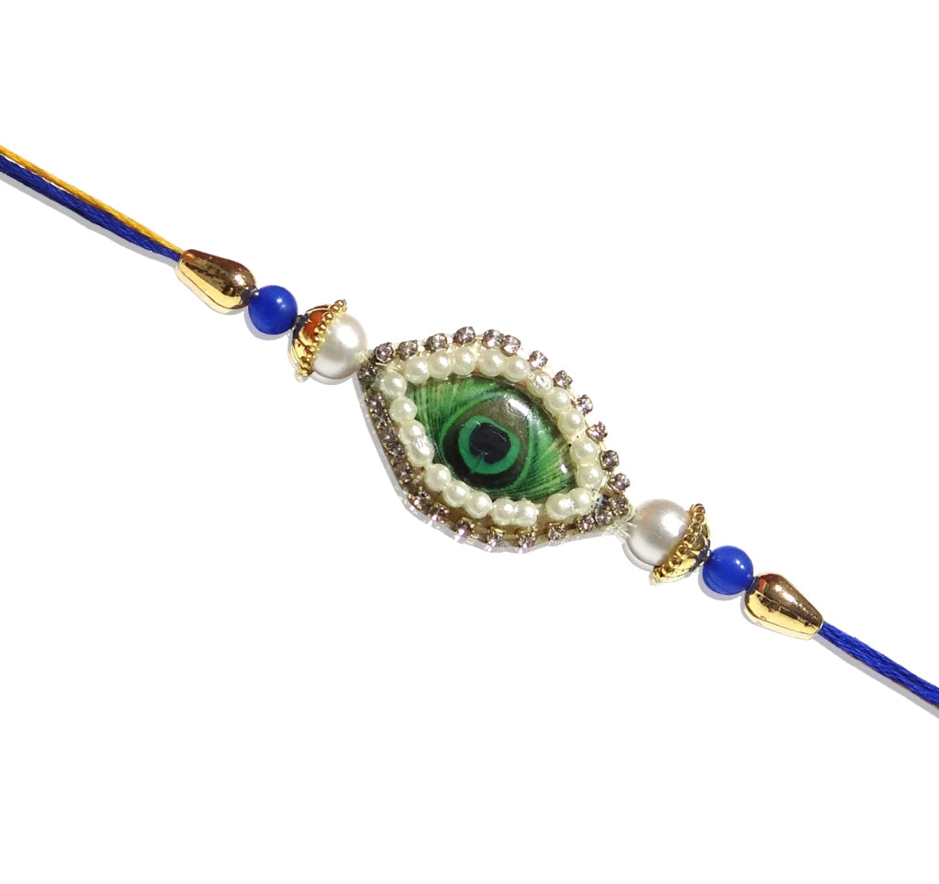 Peacock & Evil Eye Designer Rakhi with Kids Rakhi – Combo Set of 4 for Brothers | Upharkaro-Upharkaro