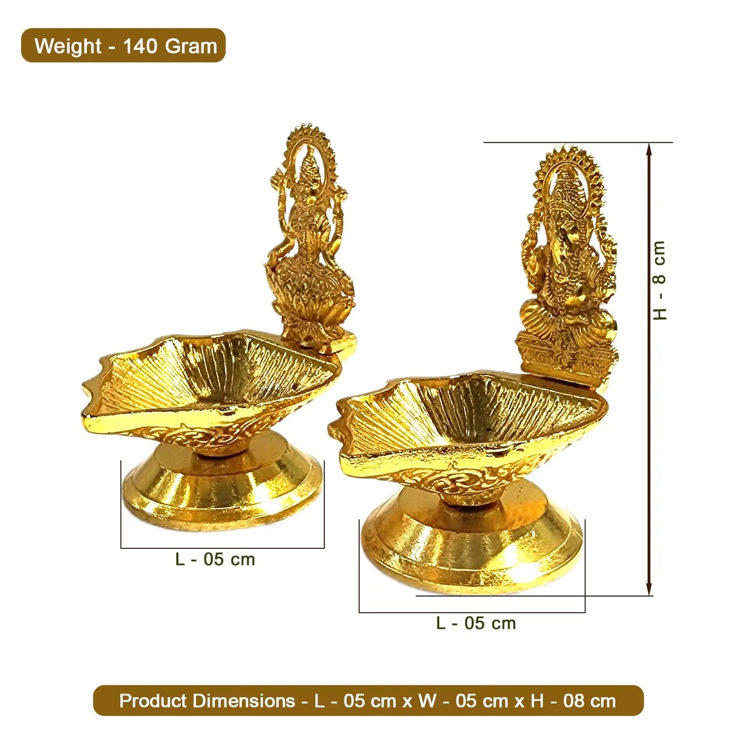Premium Metal Laxmi Ganesh Diya Set for Diwali Pooja, Home Mandir & Office Temple Decoration | Best Festive Gift @Upharkaro-Upharkaro