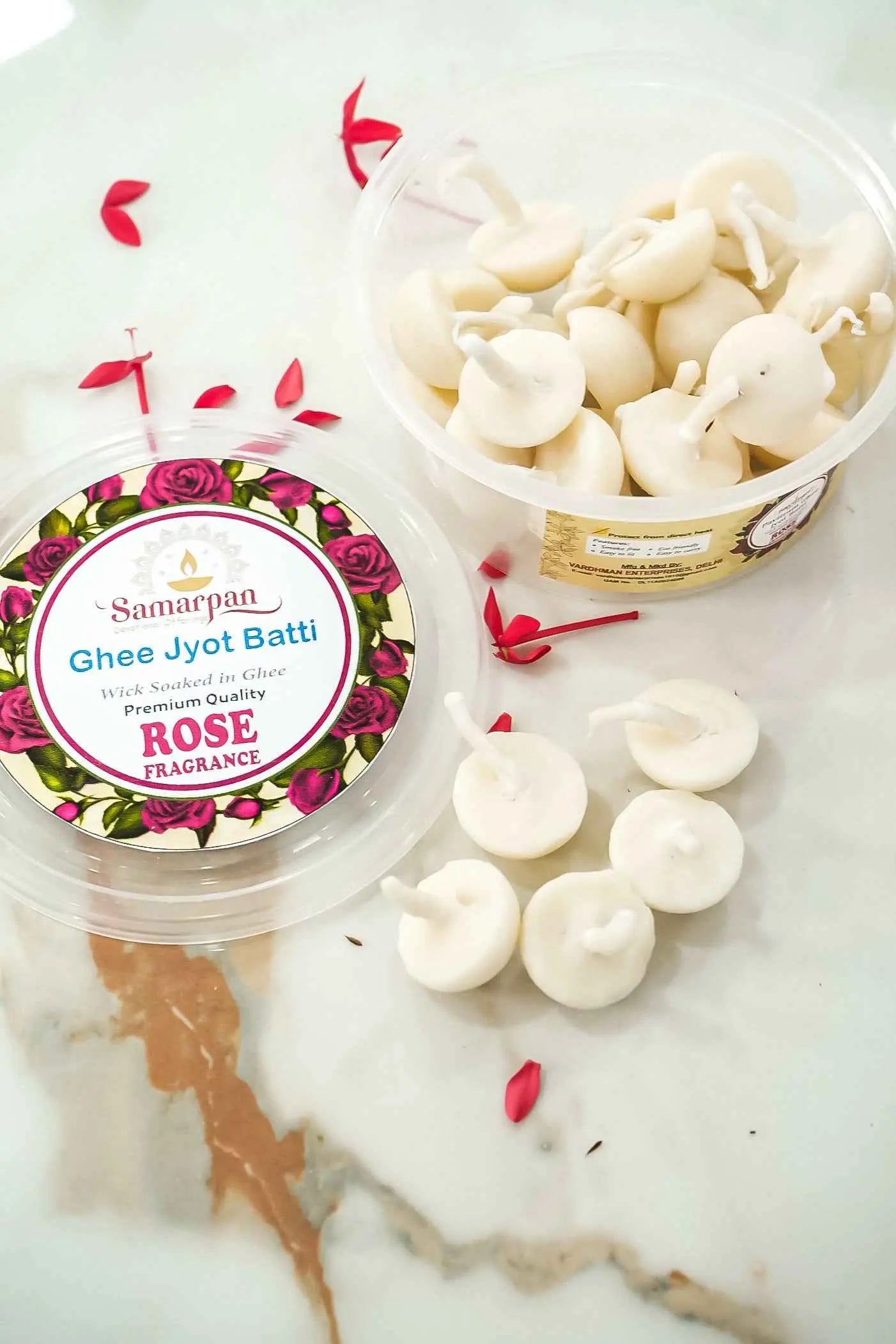 Rose Ghee Jyot Batti (100 Pieces)-Upharkaro