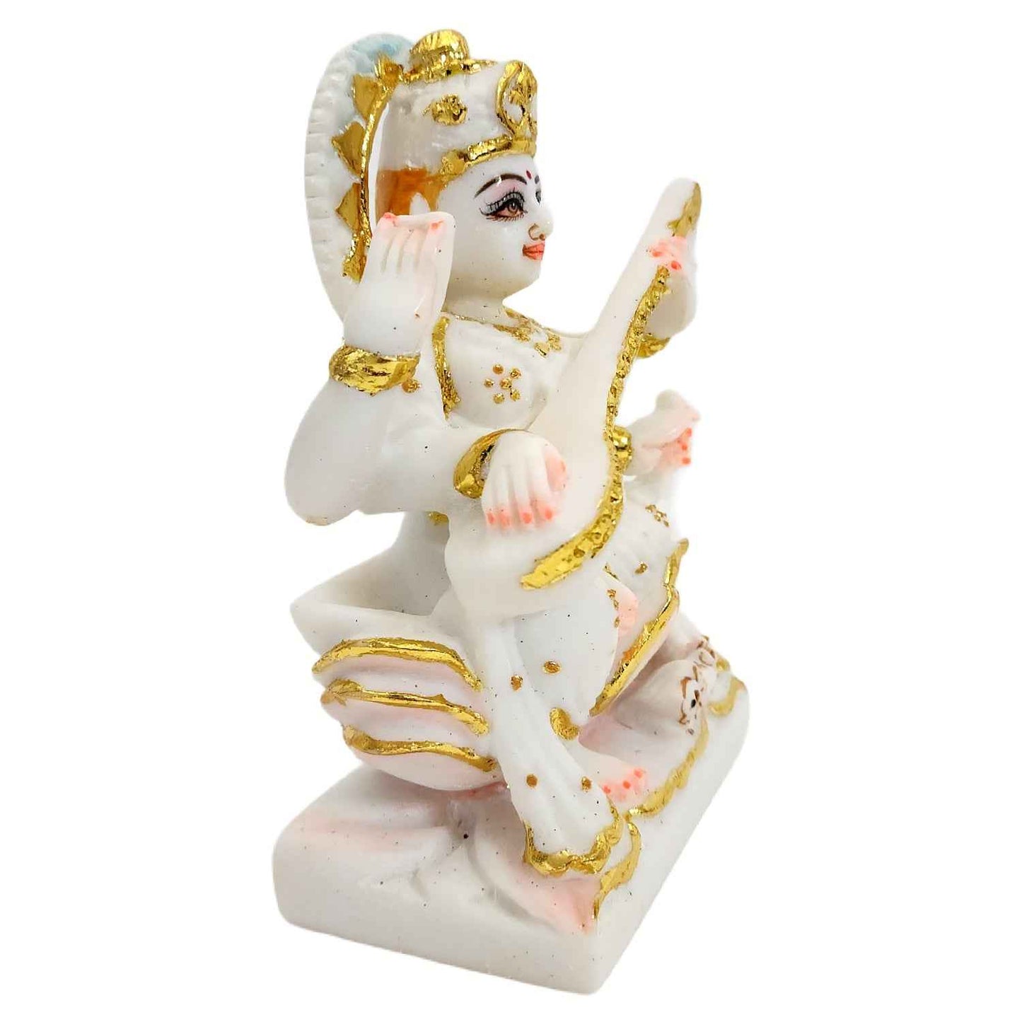Marble Dust Divine Saraswati Statue ( 6 Inch ) By Upharkaro
