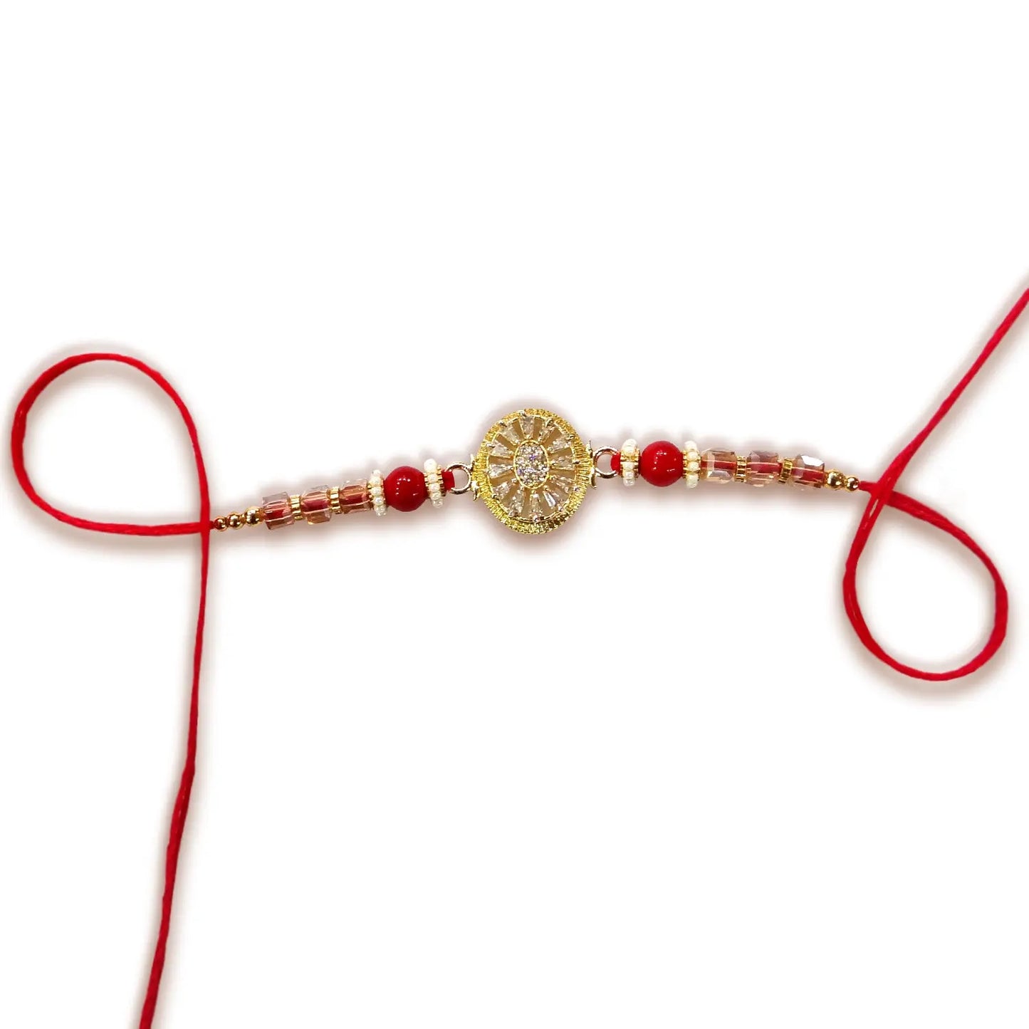 Shiny Diamond with Red stone Rakhi By Upharkaro-Upharkaro