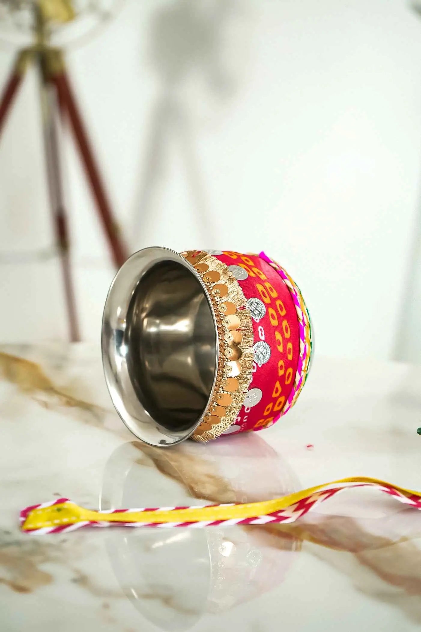 Traditionally Designed Bandhani Pooja Lota-Upharkaro