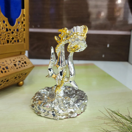 Shiva Silver Trishul with Damru – Spiritual Car Dashboard & Home Decor Showpiece by Upharkaro | 32% OFF-Upharkaro