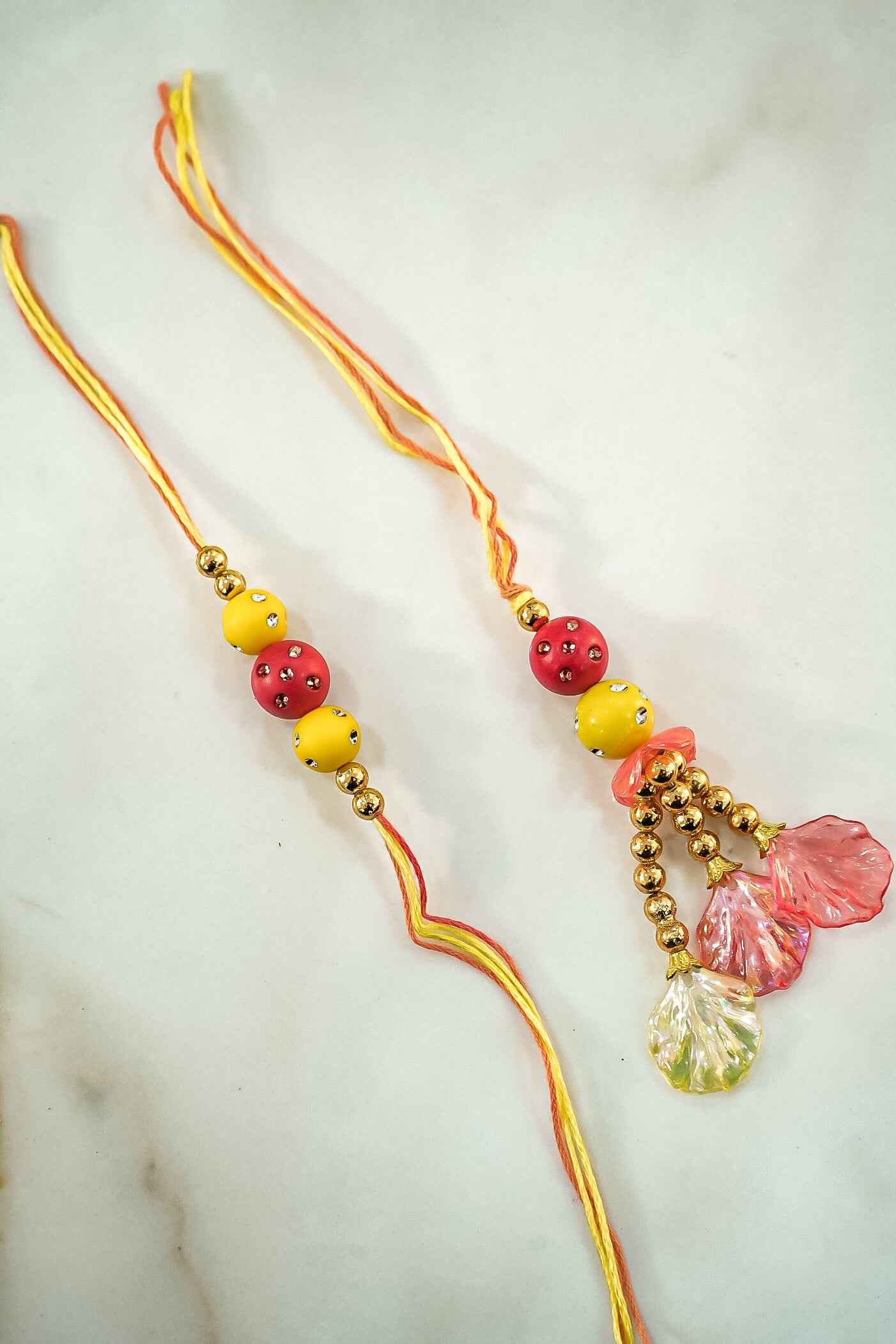 Pearl Pair Rakhi Set for Bhaiya Bhabhi-Upharkaro