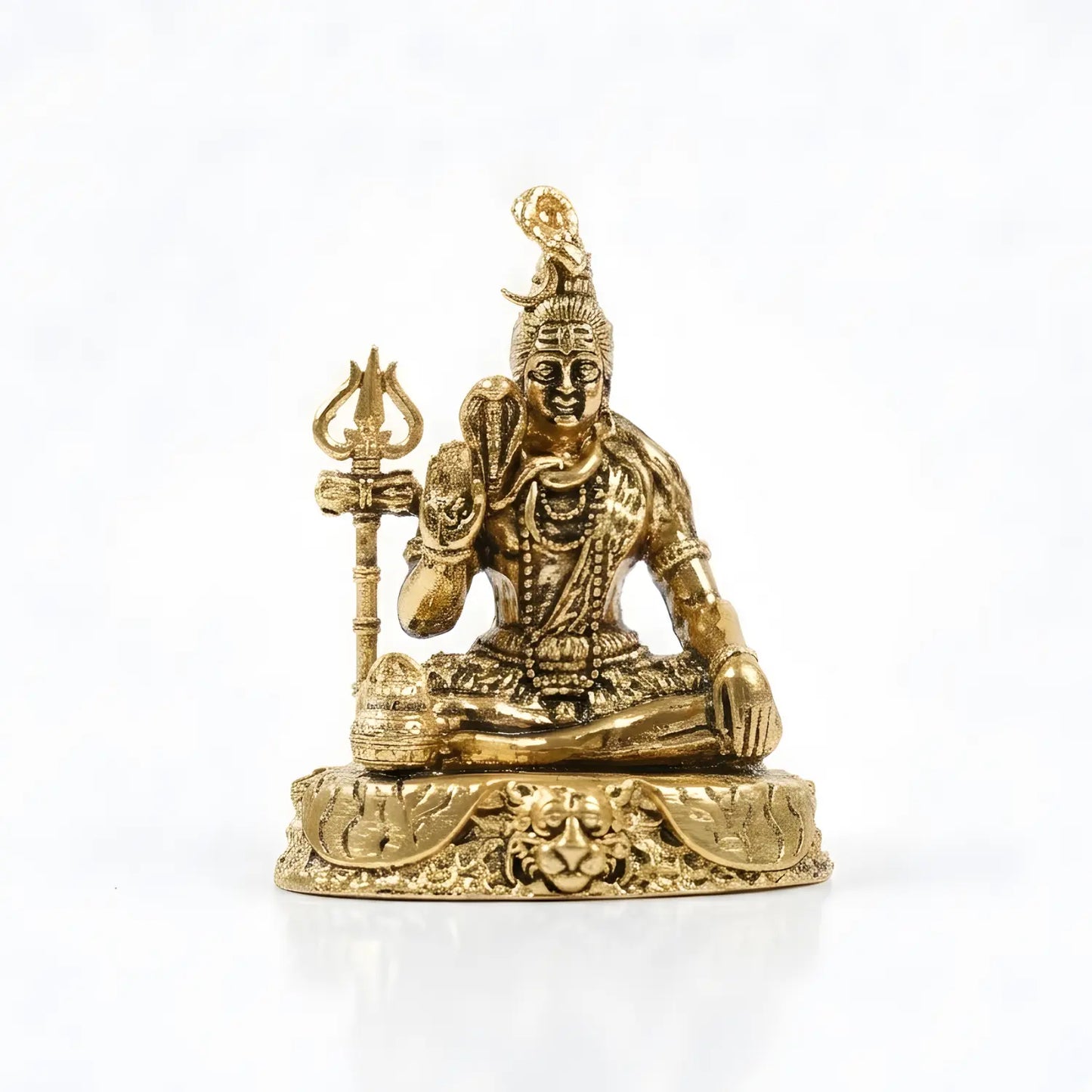 Upharkaro Brass Lord Shiva Idol 4.5 cm | Mini Mahadev Murti with Trishul | Small Pooja Idol for Home Temple, Office Desk & Car Dashboard Upharkaro