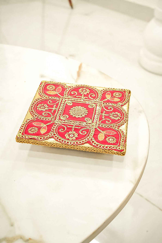 Wooden Velvet Decorated Chowki-Upharkaro