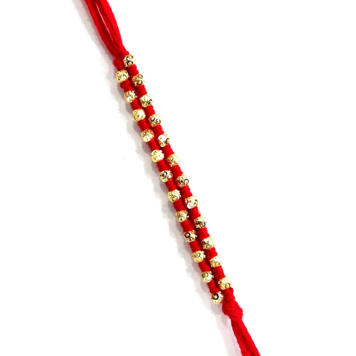 Golden Beads Red Dora Rakhi for Brother – Designer Red Dora Rakhi Thread By Upharkaro-Upharkaro