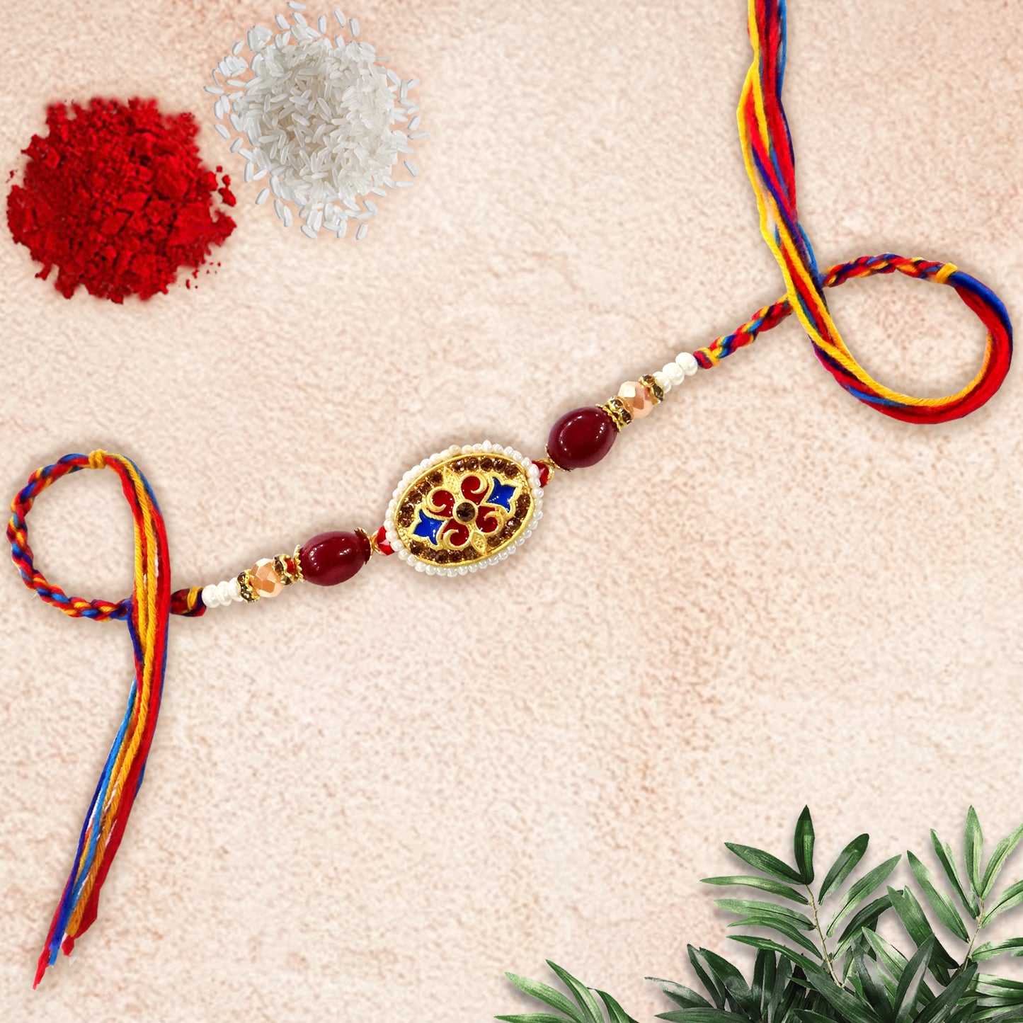 Exclusive Designer Fancy Rakhi with Multicolour Dora Thread β Handcrafted Raksha Bandhan Rakhi By Upharkaro-Upharkaro
