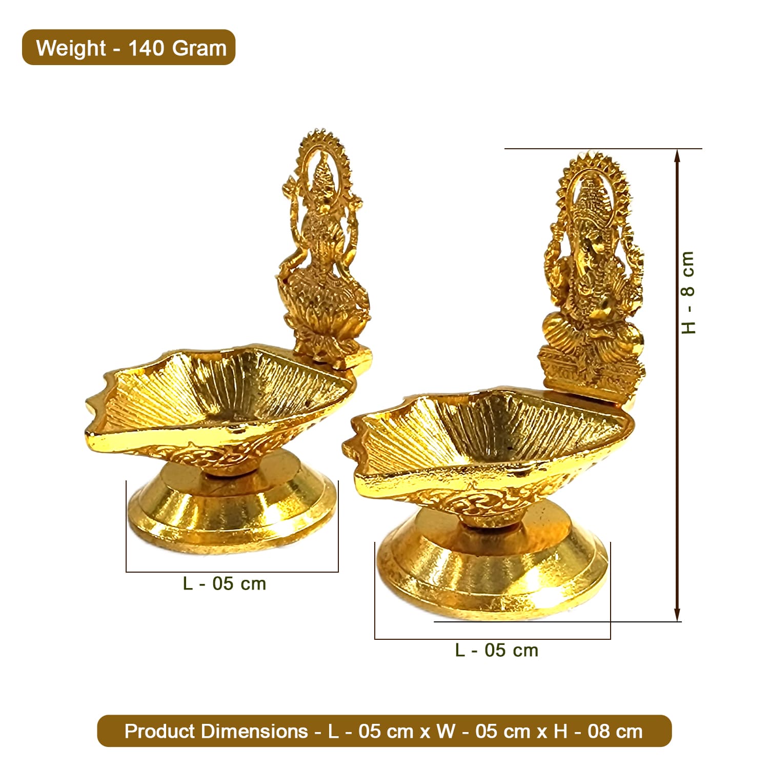 Premium Metal Laxmi Ganesh Diya Set for Diwali Pooja, Home Mandir & Office Temple Decoration | Best Festive Gift @Upharkaro-Upharkaro