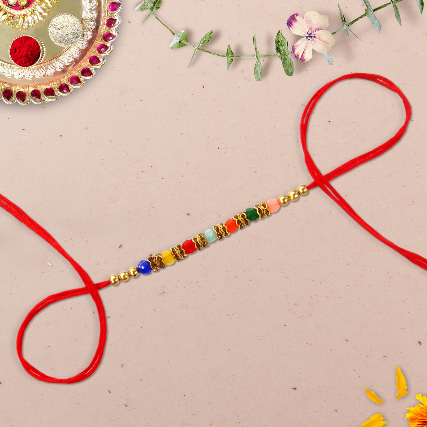 Multi Color Stones Rakhi for Brother β Designer Rakhi | Upharkaro-Upharkaro