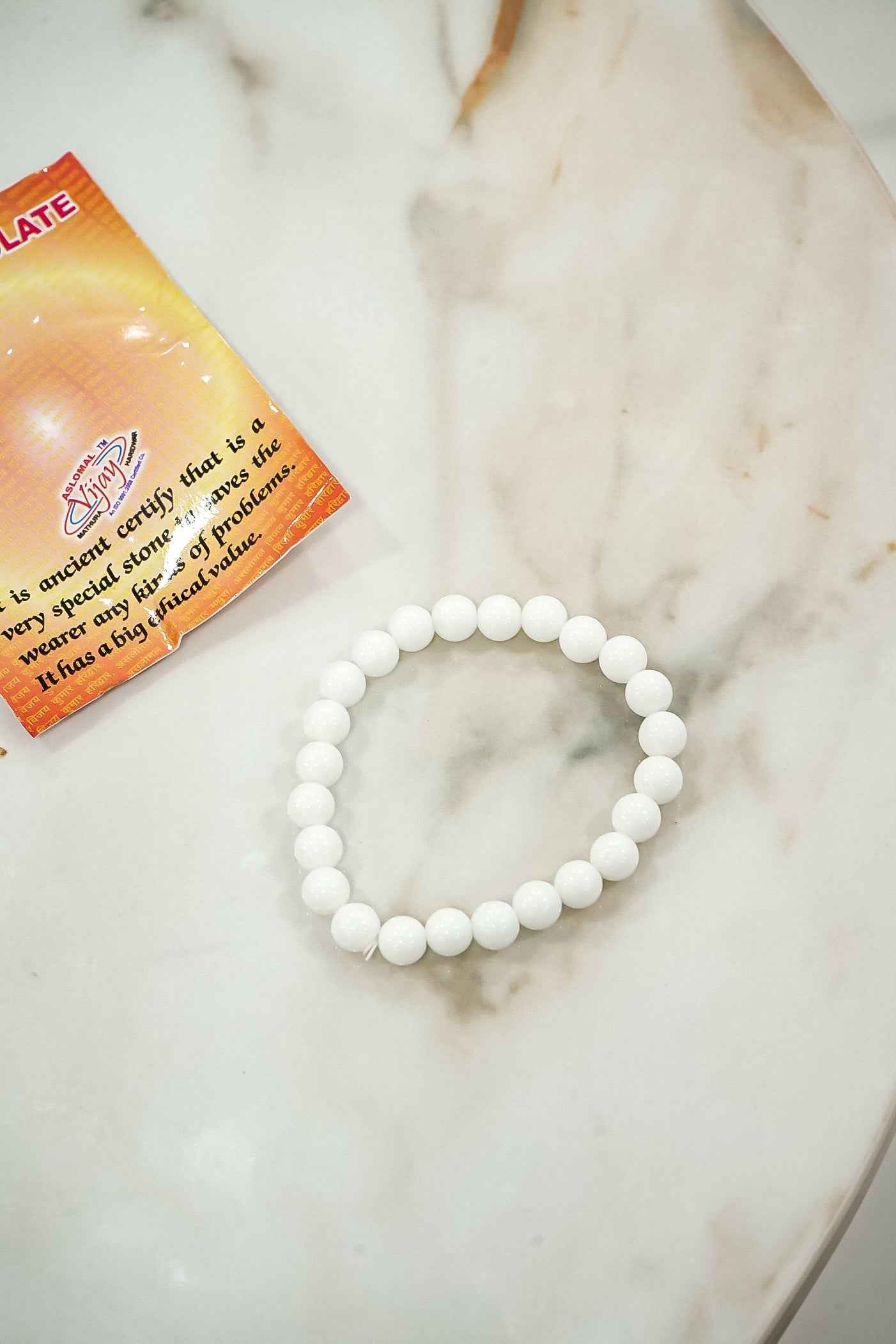 White Precious Stone Bracelet – Natural Healing Crystal Beaded Bracelet for Women & Men-Upharkaro