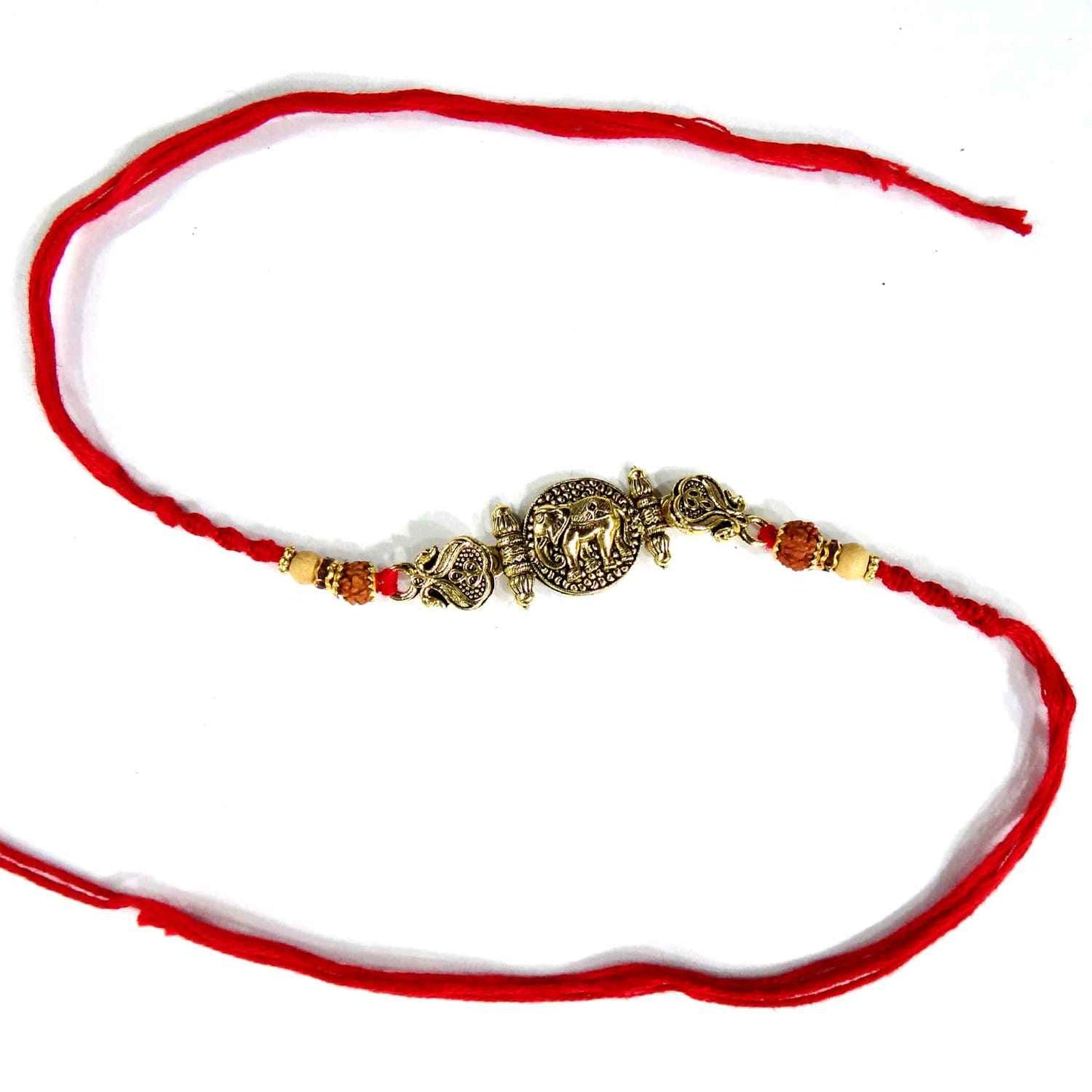 Golden Unique Fancy Rakhi for Brother – Handcrafted Rakhi with Premium Finish by Upharkaro-Upharkaro