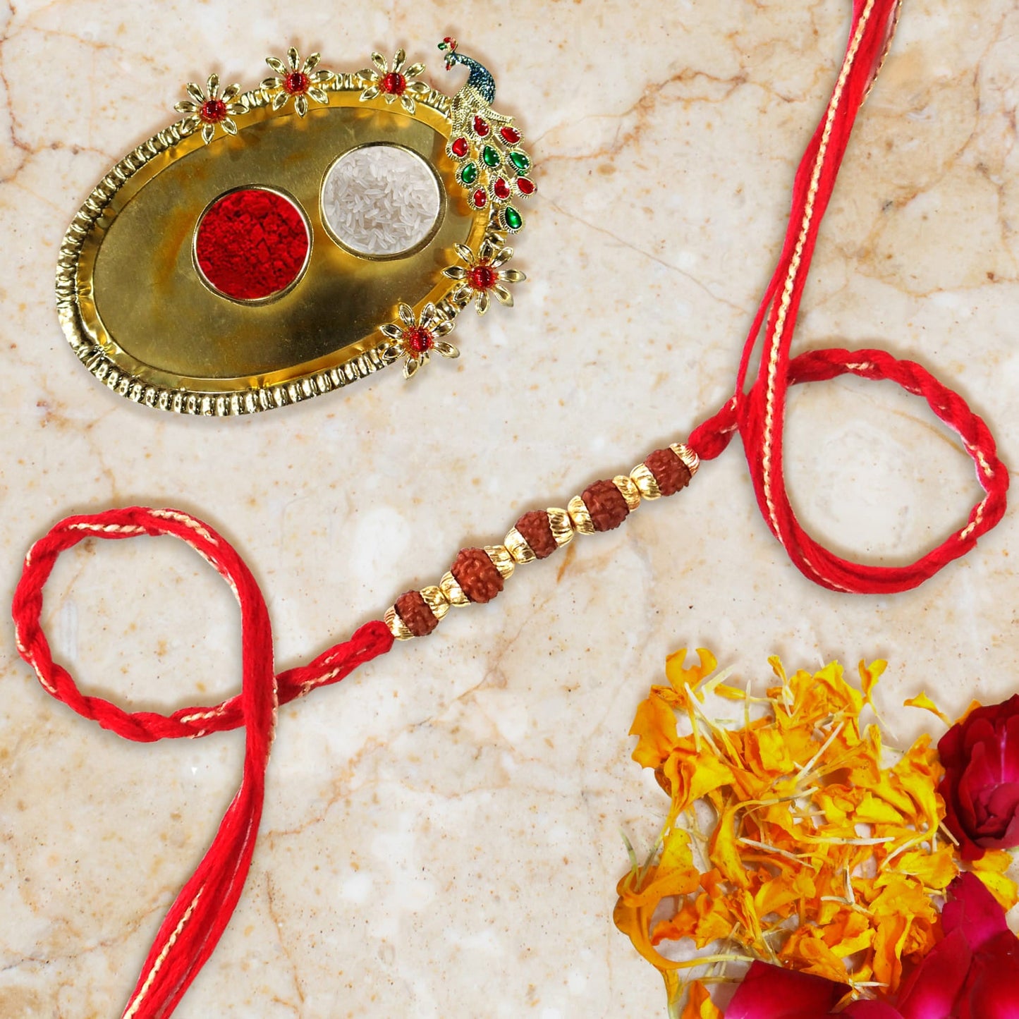 Rudraksh Traditional Rakhi By Upharkaro-Upharkaro