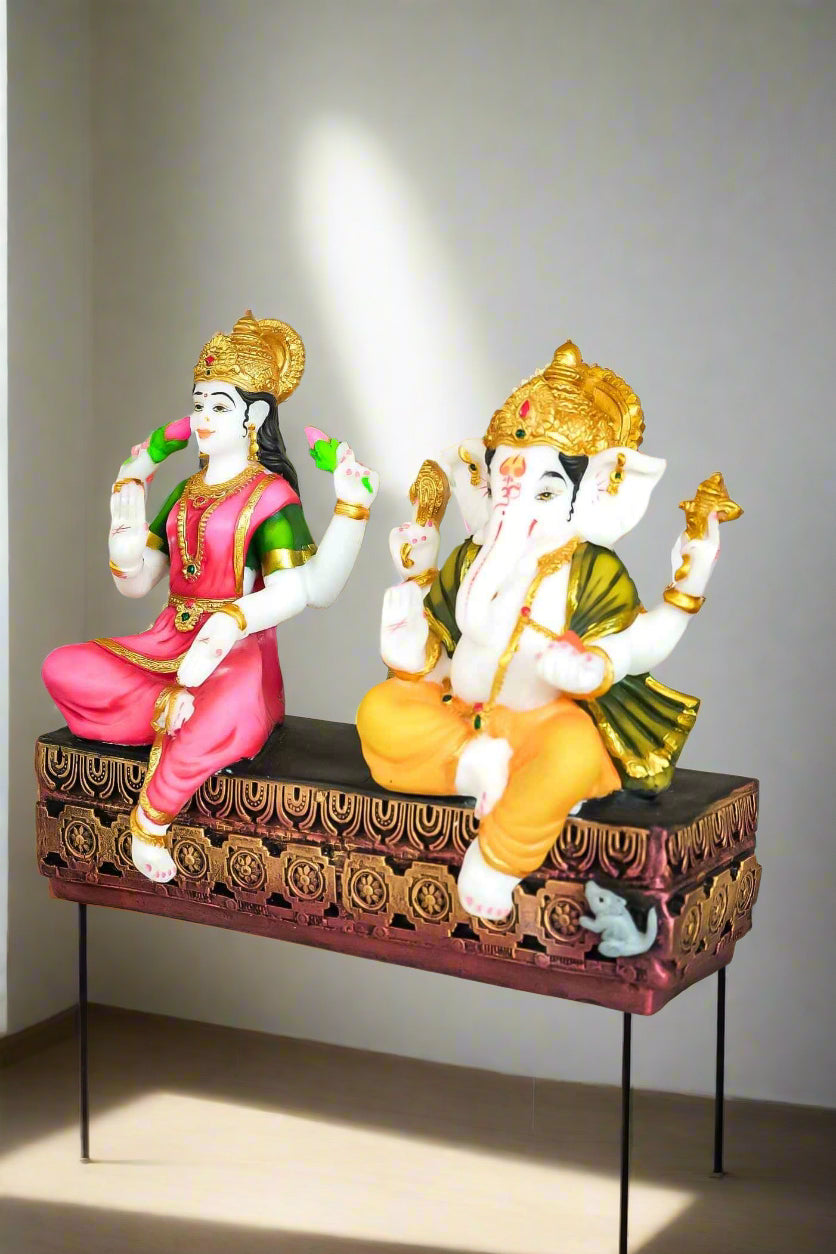 Elegant Decor Lakshmi Ganesha Idol for Pooja Room – 6% OFF | Decorative Murti for Diwali & Home Temple by Upharkaro-Upharkaro