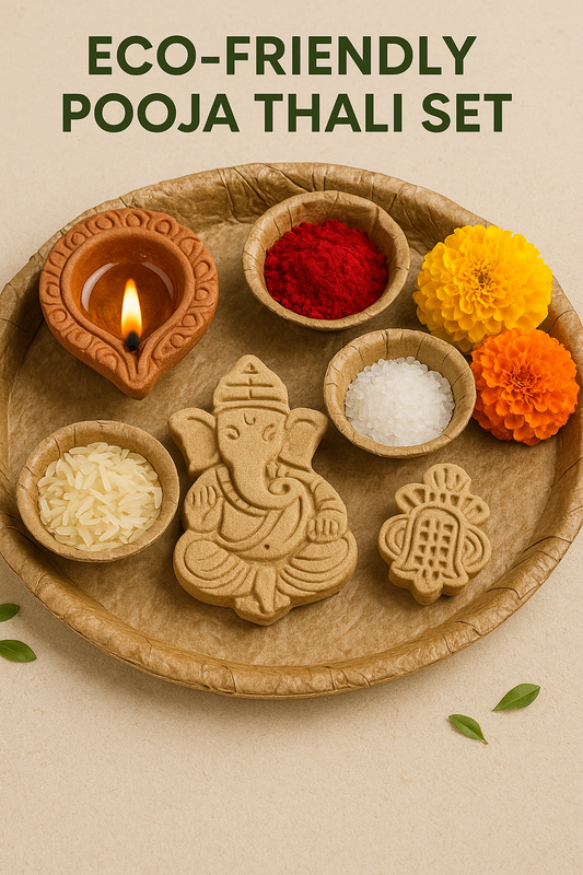 Eco-Friendly Pooja Thali Set: A Beautiful Blend of Tradition, Sustainability & Divine Aesthetics by Upharkaro Uphakaro