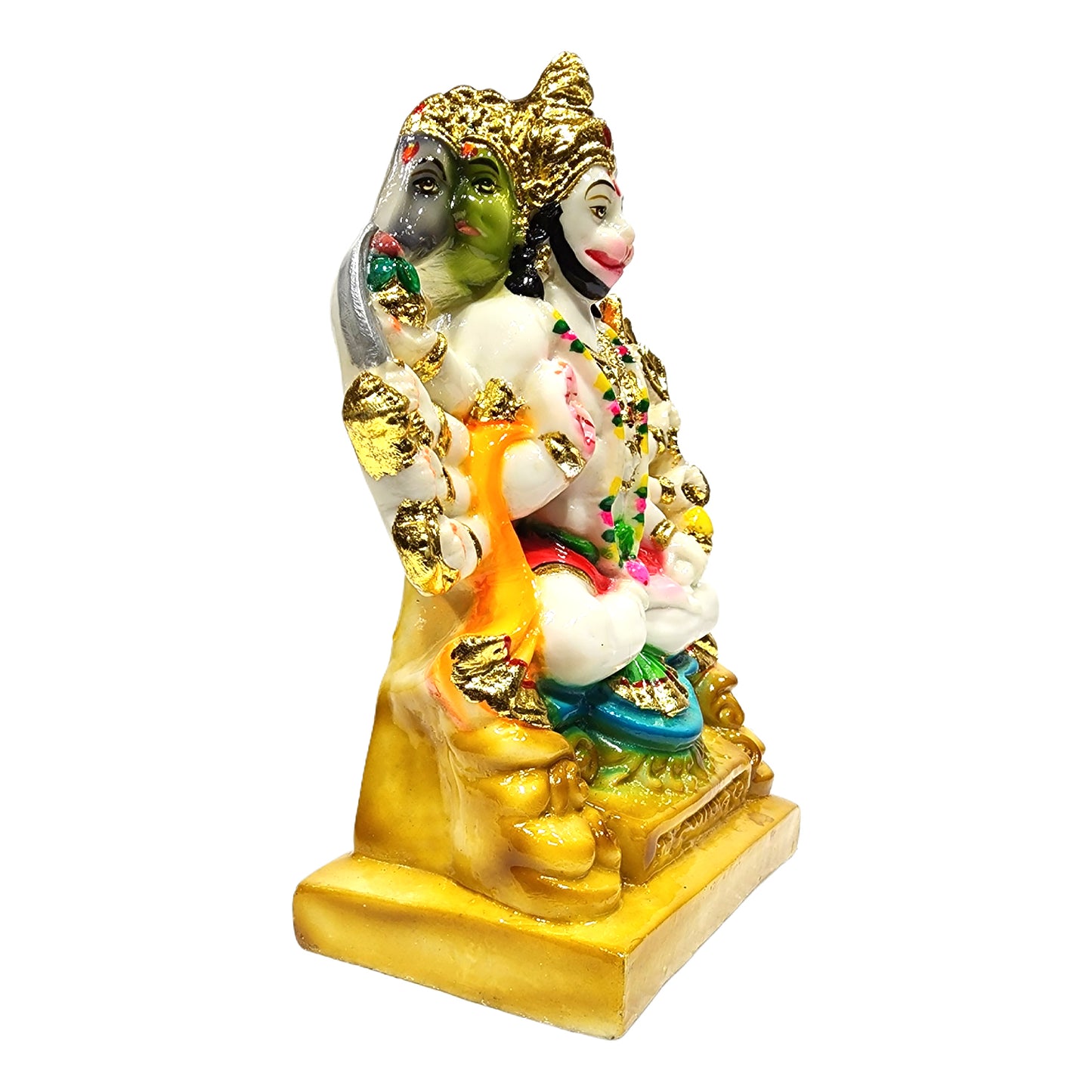 Panchmukhi Hanuman Idol | Spiritual Lord Hanuman Statue for Home Temple & Pooja Room | 9 Inch Decorative Hindu God Murti (Multicolour, Resin)