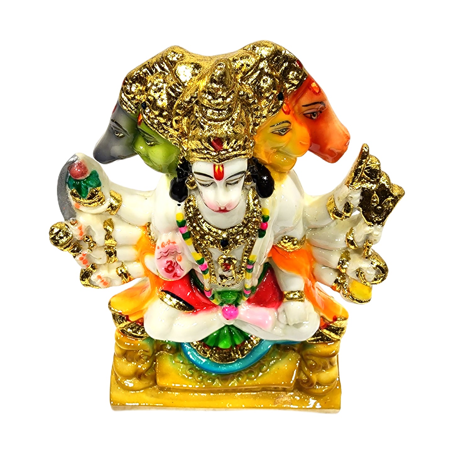 Panchmukhi Hanuman Idol | Spiritual Lord Hanuman Statue for Home Temple & Pooja Room | 9 Inch Decorative Hindu God Murti (Multicolour, Resin)