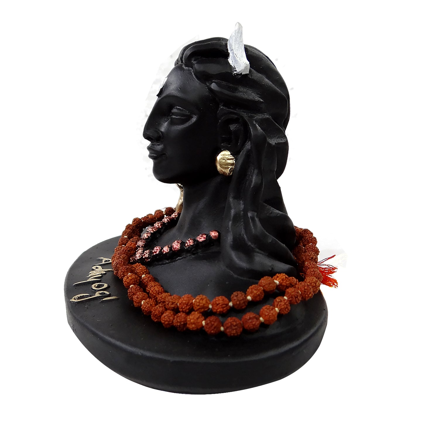 Resin Adiyogi Statue with Rudraksha Mala (Size: 4.5 inch, weight: 380 Gram) By Upharkaro