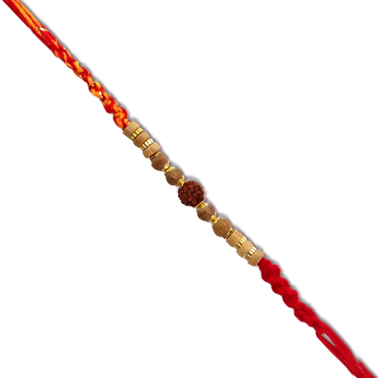 Upharkaro Premium Om & Rudraksha Rakhi Set for Brother | Handmade Designer Raksha Bandhan Rakhi with Rudraksha, Wooden Beads & Red Sacred Thread | Traditional Adjustable Rakhi | Pack of 2