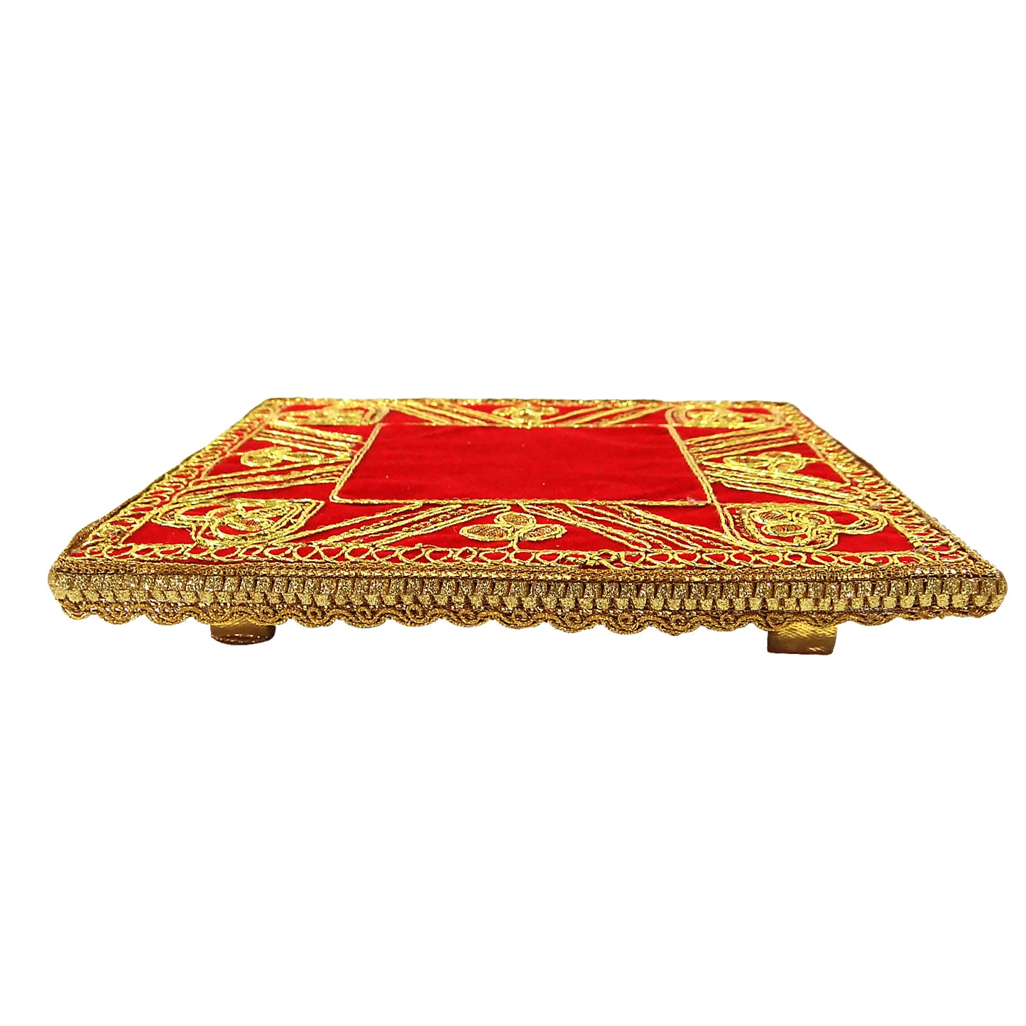 Decorative Wooden Chowki Square Shape (8*8 Inche) 245 Gram By Upharkaro