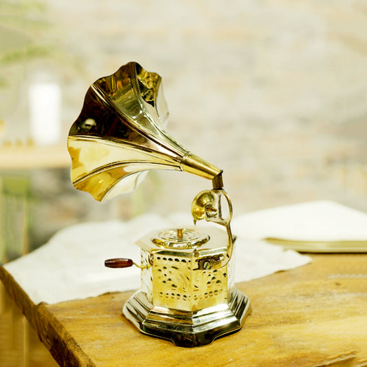 Antique Brass Vintage Gramophone Show Piece By Upharkaro