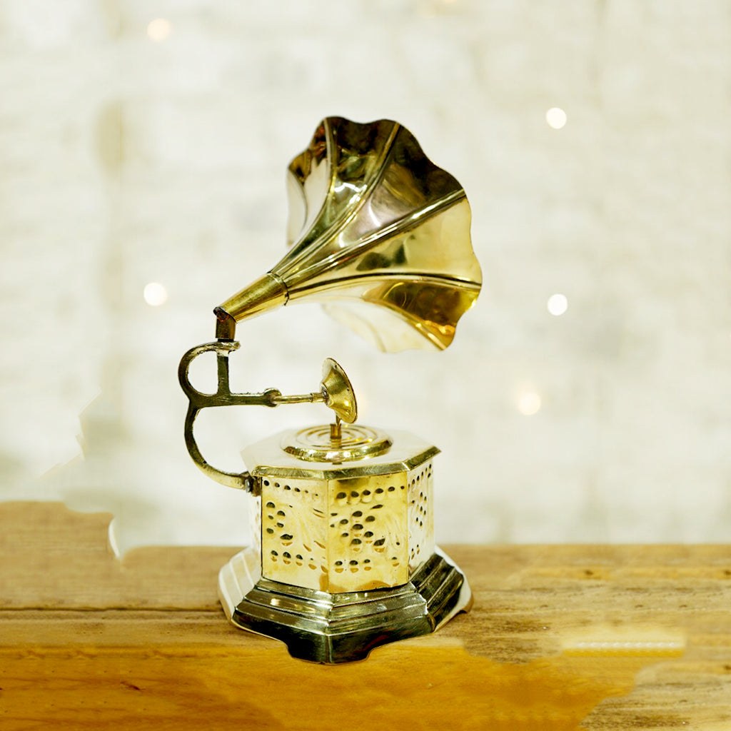 Antique Brass Vintage Gramophone Show Piece By Upharkaro