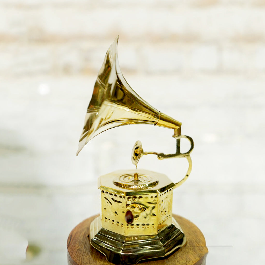 Antique Brass Vintage Gramophone Show Piece By Upharkaro