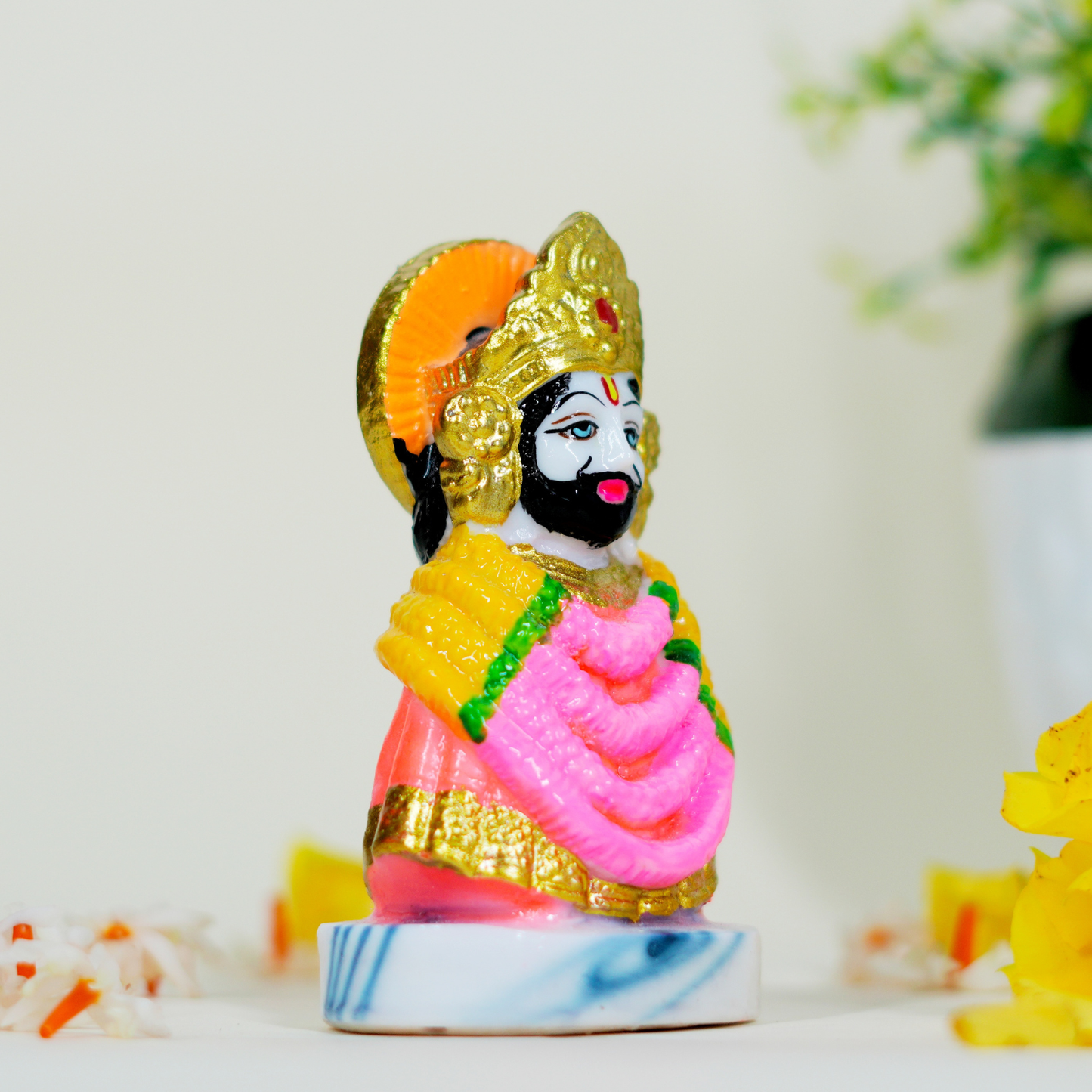 Beautiful Multicolor Khatu Shyam Baba Murti 4 Inch for Car Dashboard & Home Décor By Upharkaro
