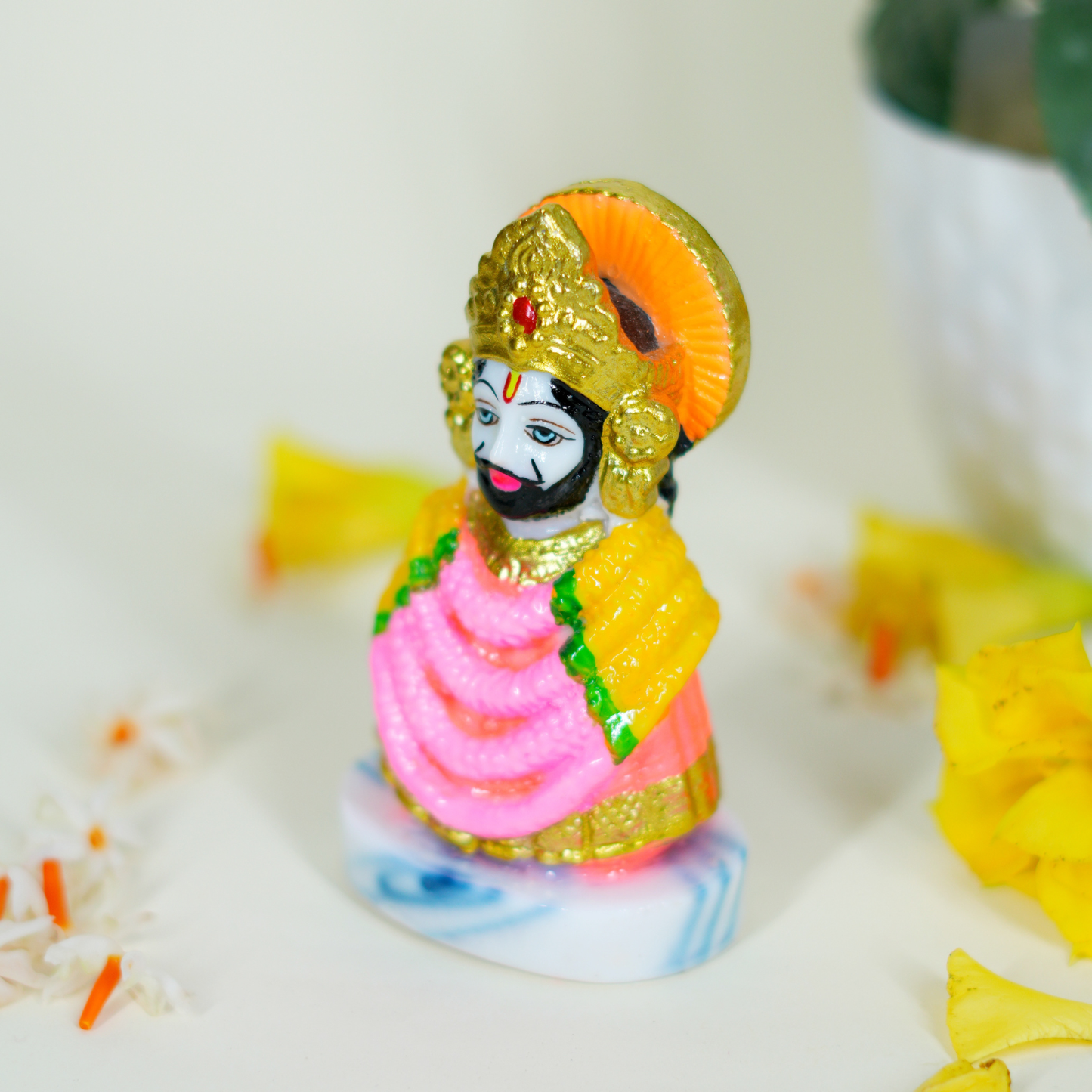 Beautiful Multicolor Khatu Shyam Baba Murti 4 Inch for Car Dashboard & Home Décor By Upharkaro