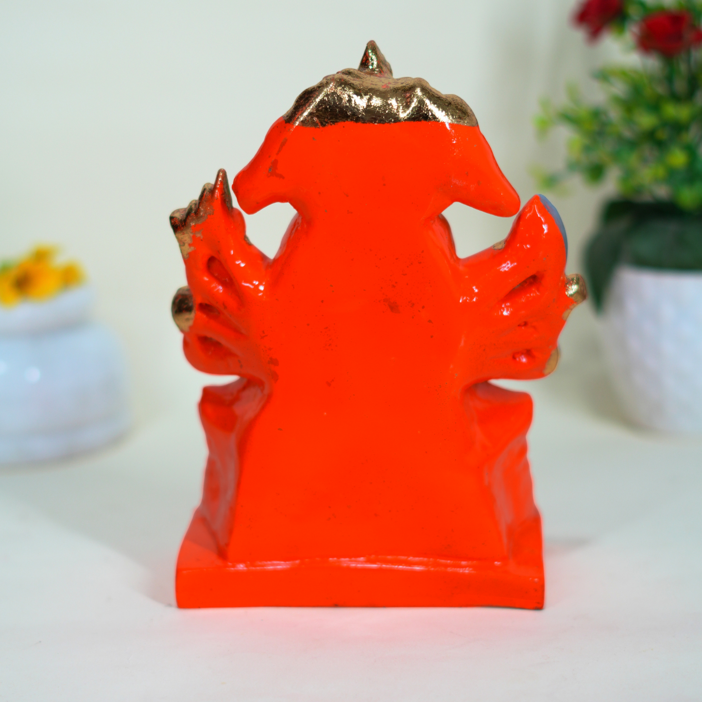 Upharkaro Divine Resin Panchmukhi Hanuman Idol for Home & Office | Powerful Protection Statue 9 inches (Red)