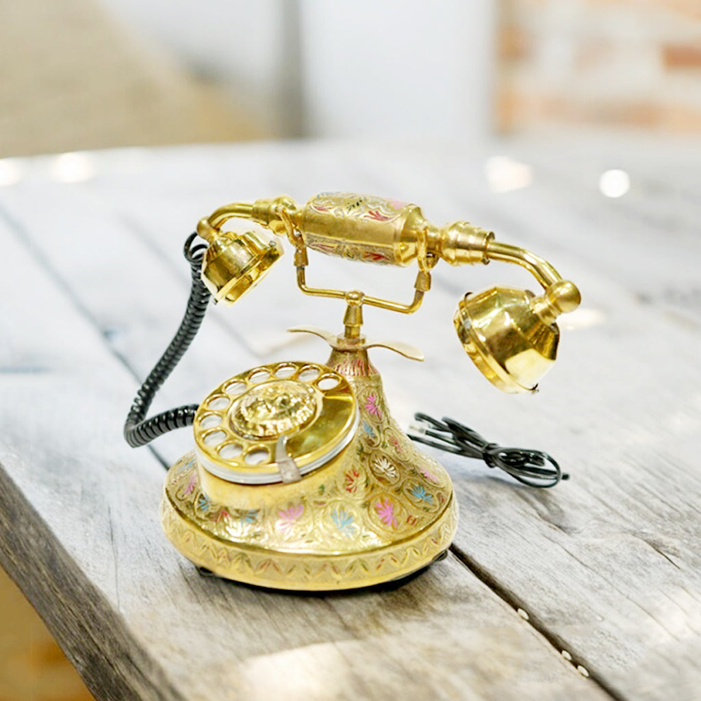 Antique Brass Vintage Designer Land Line Working Telephone By Upharkaro