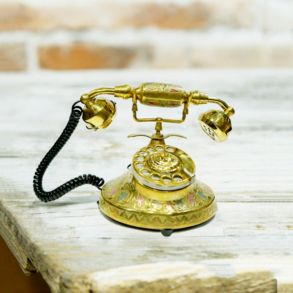 Antique Brass Vintage Designer Land Line Working Telephone By Upharkaro