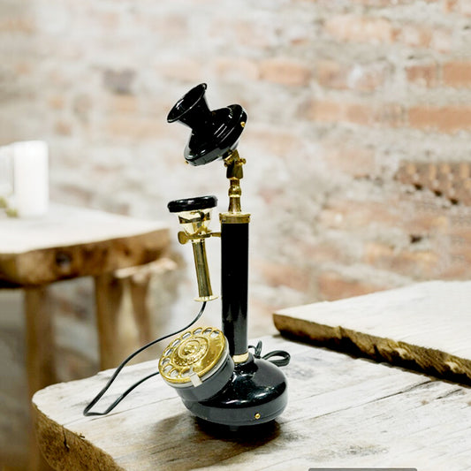 Brass Antique Retro Rotary Dial Black & Gold Phone Home Décor By Upharkaro