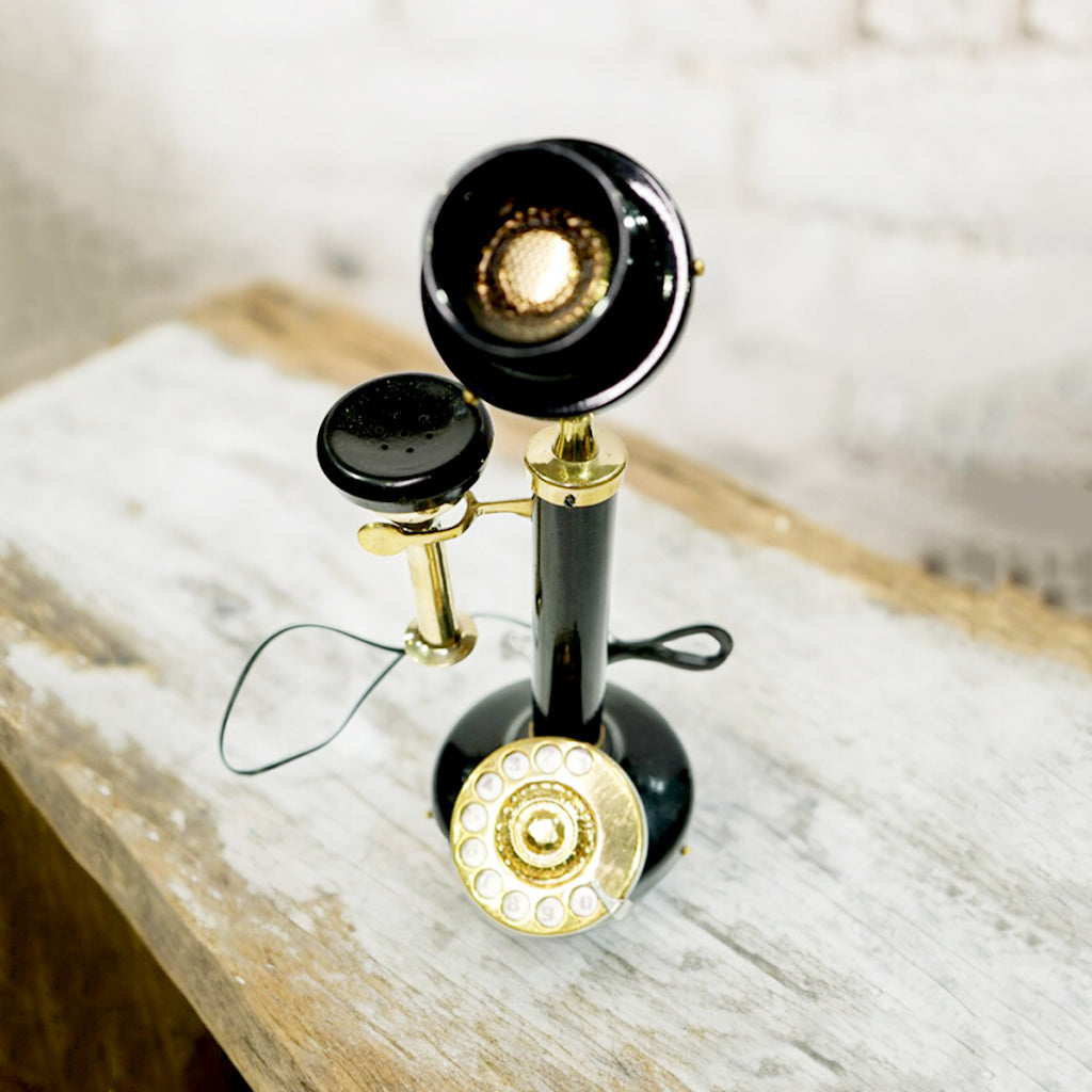 Brass Antique Retro Rotary Dial Black & Gold Phone Home Décor By Upharkaro