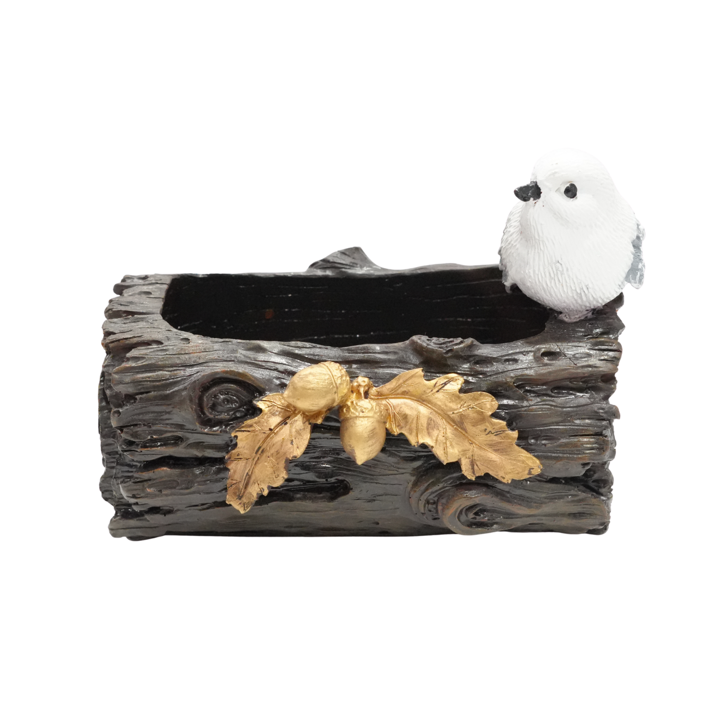Upharkaro Rustic Log Style Bird Water Feeder | Decorative Sparrow Bowl for Balcony & Garden Decor By Upharkaro